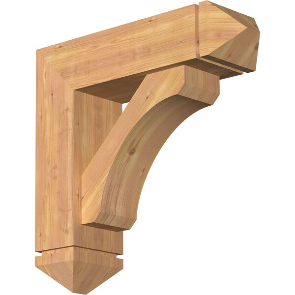 Ekena Millwork Legacy Arts and Crafts Smooth Bracket w/ Offset Brace, Western Red Cedar, 7 1/2"W x 26"D x 26"H BKT0806X26X26LEC03SWR - main